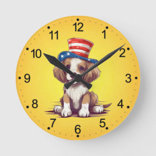 Reloj Redondo Mediano Cachorro Adorable con Sombrero-54676