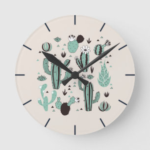 Reloj Redondo Mediano Cactus