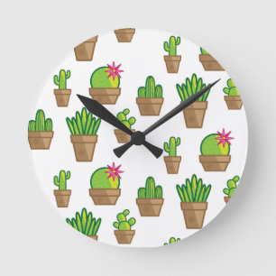 Reloj Redondo Mediano Cactus Funky