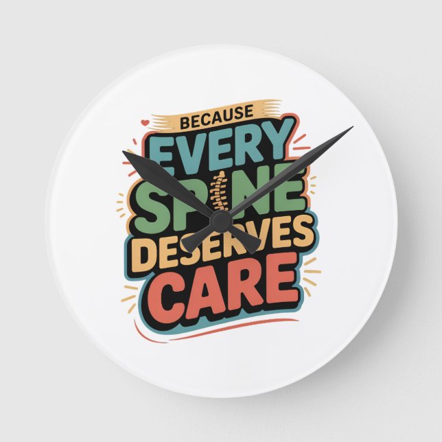 Reloj Redondo Mediano Cada columna vertebral merece atención Quiroprácti (Anverso)