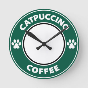 Reloj Redondo Mediano Café Catpuccino