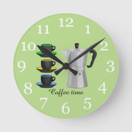 Reloj Redondo Mediano Café de expreso italiano