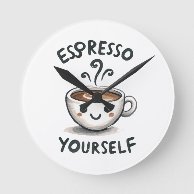 Reloj Redondo Mediano Café Exprésate (Anverso)
