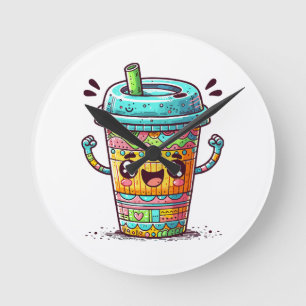 Reloj Redondo Mediano Café Kawai