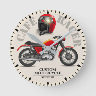 Reloj Redondo Mediano Cafe Racer Retro