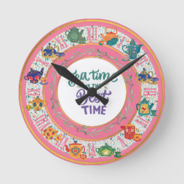 Reloj Redondo Mediano Cafetería de la cocina de la tienda de té Cottage
