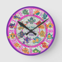 Reloj Redondo Mediano Cafetería de la cocina de la tienda de té Cottage