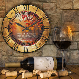 Reloj Redondo Mediano Caída del envejecimiento de la cosecha deja sender