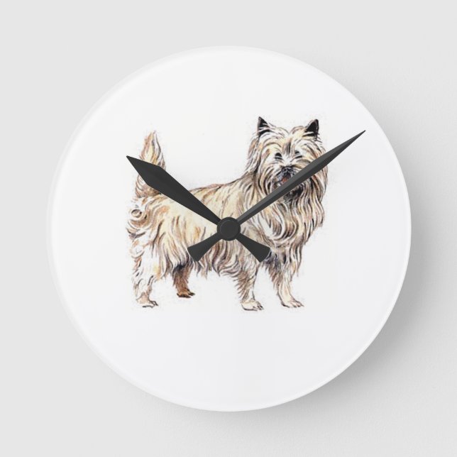 Reloj Redondo Mediano Cairn Terrier (Anverso)