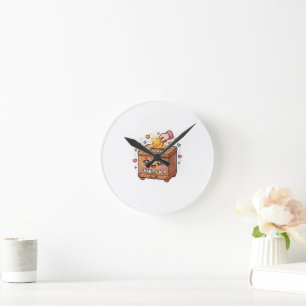 Reloj Redondo Mediano Caja de Sadaka marroquí Kawaii adorable IslSticker
