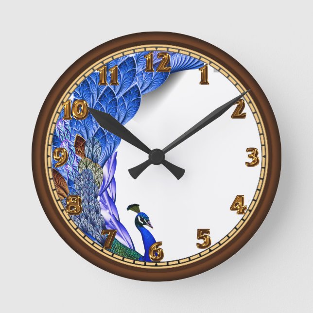 Reloj Redondo Mediano Calabacín azul y turquesa (Anverso)