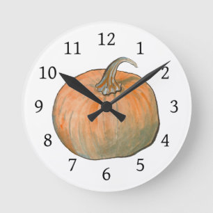 Reloj Redondo Mediano Calabaza acuática Halloween Harveen