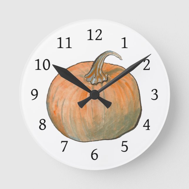 Reloj Redondo Mediano Calabaza acuática Halloween Harveen (Anverso)