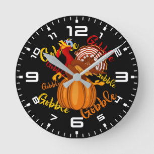 Reloj Redondo Mediano Calabaza de Gobble