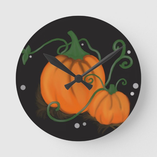 Reloj Redondo Mediano Calabazas (Anverso)