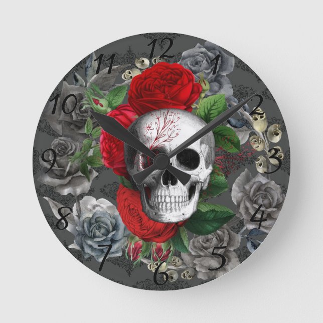 Reloj Redondo Mediano Calavera (Anverso)