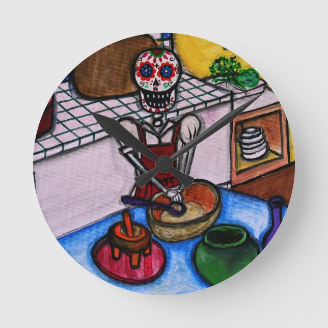 RELOJ REDONDO MEDIANO CALAVERA LA COCINERA LA JEFA PINTING (Anverso)