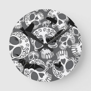 Reloj Redondo Mediano Calaveras decorativas de Halloween