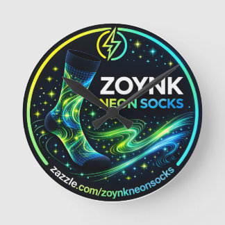 Reloj Redondo Mediano Calcetines Neon Zoynk