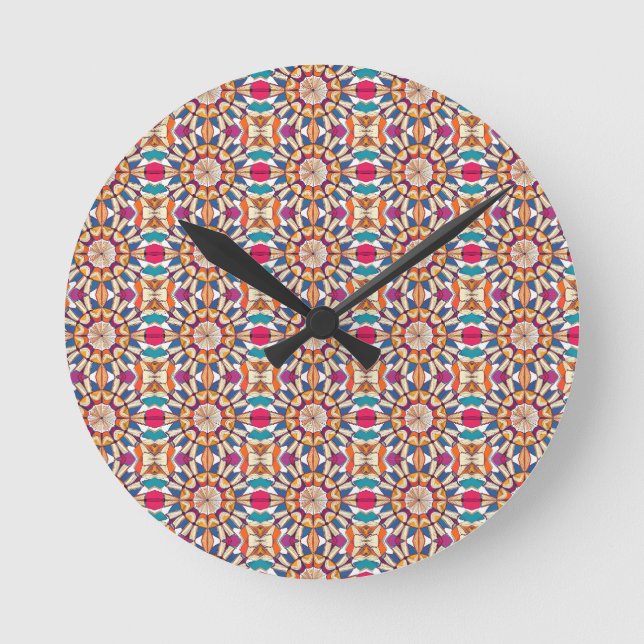 Reloj Redondo Mediano Caleidoscopio de Libros (Anverso)
