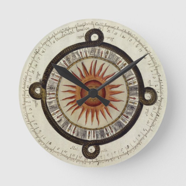 Reloj Redondo Mediano Calendario Mexicano Aztecas Sundial Sun 1790 vinta (Anverso)