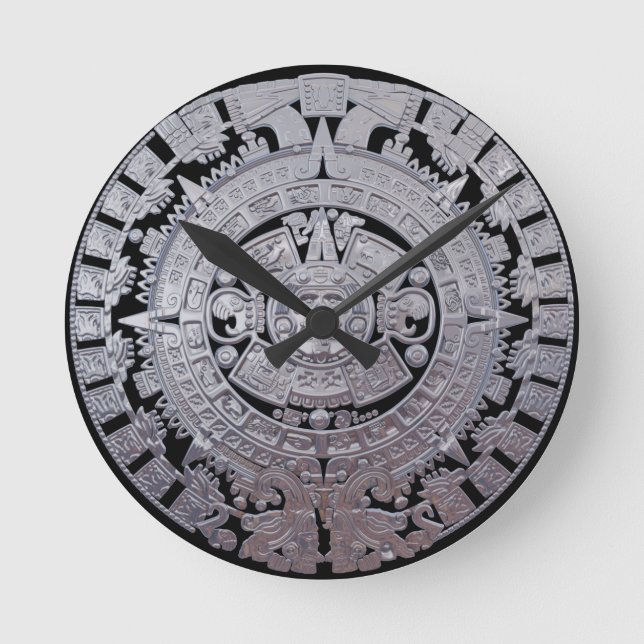 Reloj Redondo Mediano Calender maya azteca moderna (Anverso)