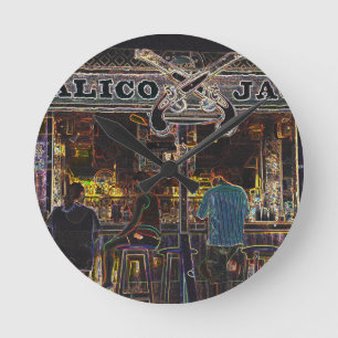 Reloj Redondo Mediano Calico Jacks Isla Gran Caimán