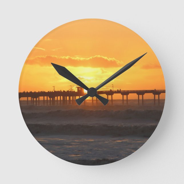 Reloj Redondo Mediano California Peer at the Sunset (Anverso)