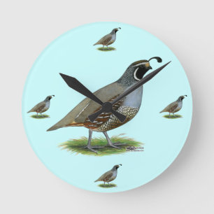 Reloj Redondo Mediano California Valley Quail