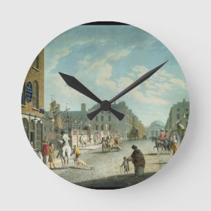 Reloj Redondo Mediano Calle con el intercambio real, Dublín, 1800 del