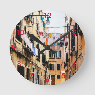 Reloj Redondo Mediano Calle estrecha de Venecia