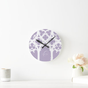 Reloj Redondo Mediano Calligrafía de la ventana gótica minimalista Lavan