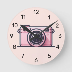 Reloj Redondo Mediano Cámara fotográfica de disparo instantáneo rosa tre