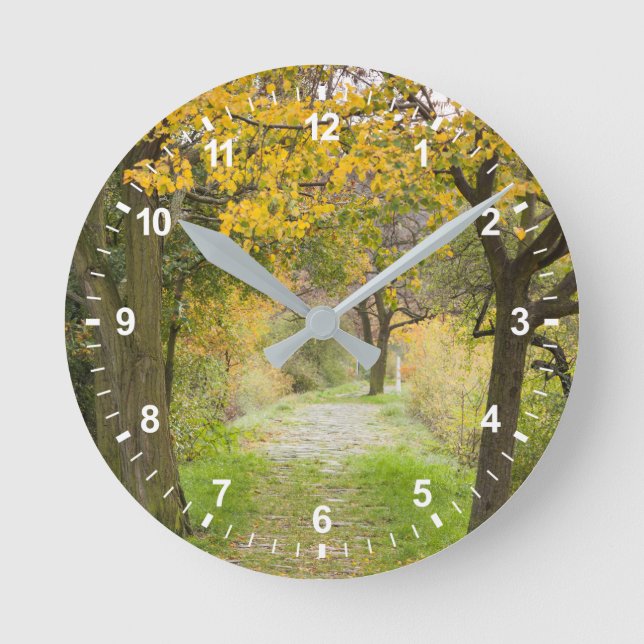 Reloj Redondo Mediano Camino en otoño (Anverso)