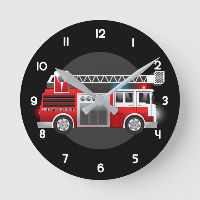 Reloj Redondo Mediano Camión de bomberos (Anverso)