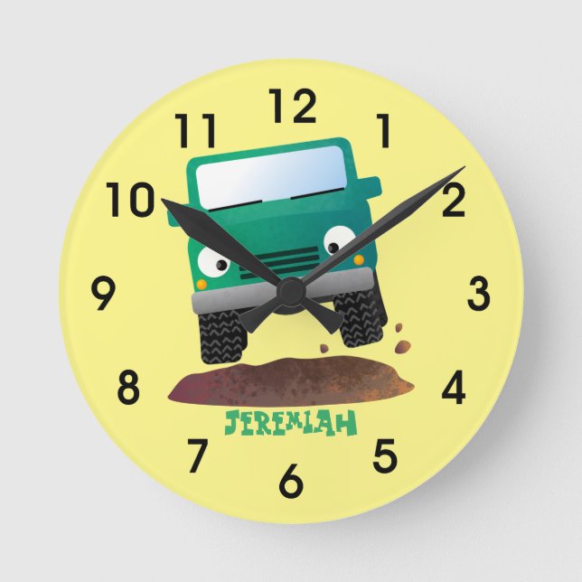 Reloj Redondo Mediano Camión de personalizado de vehículos 4X4 fuera de  (Anverso)