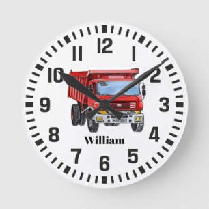 Reloj Redondo Mediano Camión de volcado de construcción de nombre person
