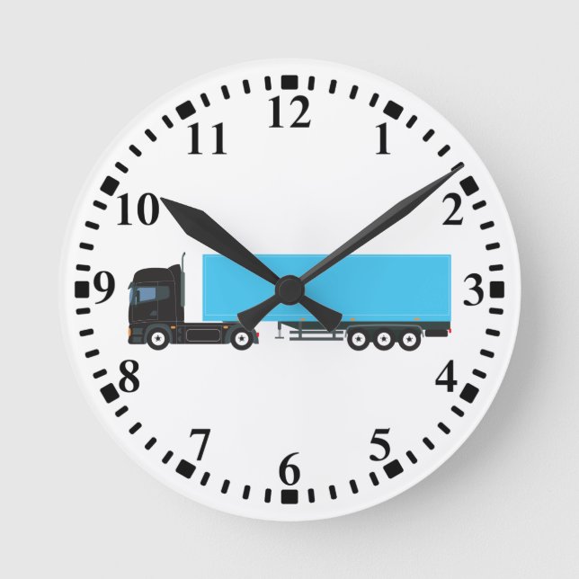 Reloj Redondo Mediano Camiones de transporte de camiones semirremolques (Anverso)