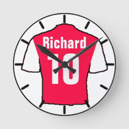Reloj Redondo Mediano Camisas de hinchas de fútbol a personalizar.