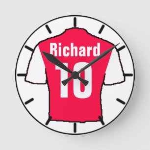 Reloj Redondo Mediano Camisas de hinchas de fútbol a personalizar.