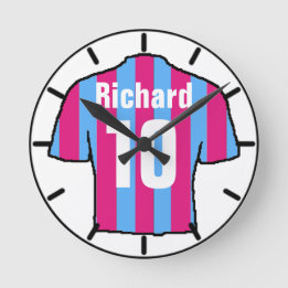 Reloj Redondo Mediano Camisas de hinchas de fútbol a personalizar.