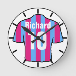 Reloj Redondo Mediano Camisas de hinchas de fútbol a personalizar.