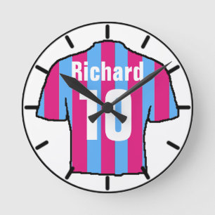 Reloj Redondo Mediano Camisas de hinchas de fútbol a personalizar.