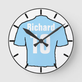 Reloj Redondo Mediano Camisas de hinchas de fútbol a personalizar.