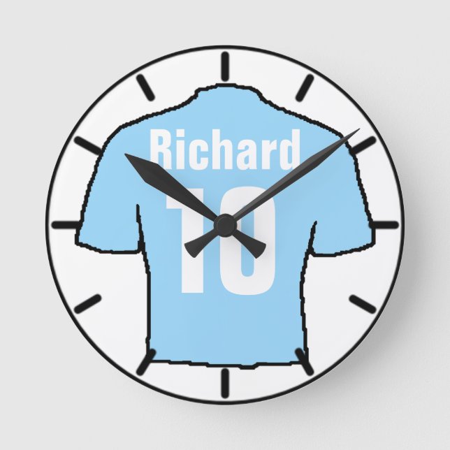 Reloj Redondo Mediano Camisas de hinchas de fútbol a personalizar. (Anverso)