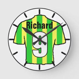 Reloj Redondo Mediano Camisas de hinchas de fútbol a personalizar.
