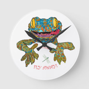 Reloj Redondo Mediano Camiseta con lagarto personalizado