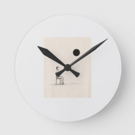 Reloj Redondo Mediano Camiseta de Filosofía | Arte Existencial Minimalis