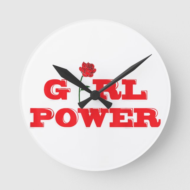 Reloj Redondo Mediano Camiseta de poder chica - Mujeres increíbles femin (Anverso)