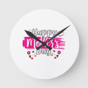Reloj Redondo Mediano Camiseta del Día de la Madre 2025 para Women Mom G